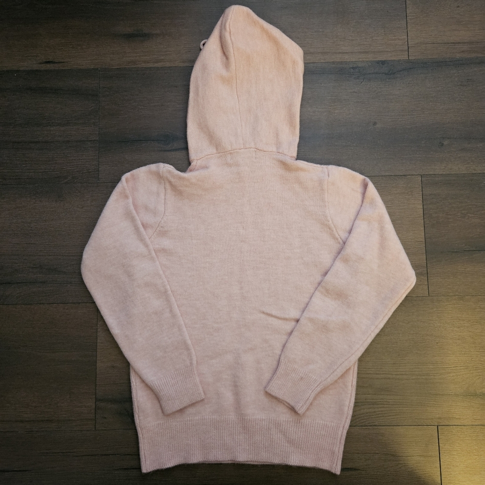 Women's 100% Cashmere Pullover Sweater Hoodie Pastel Pink Size M NWT - Picture 2 of 6